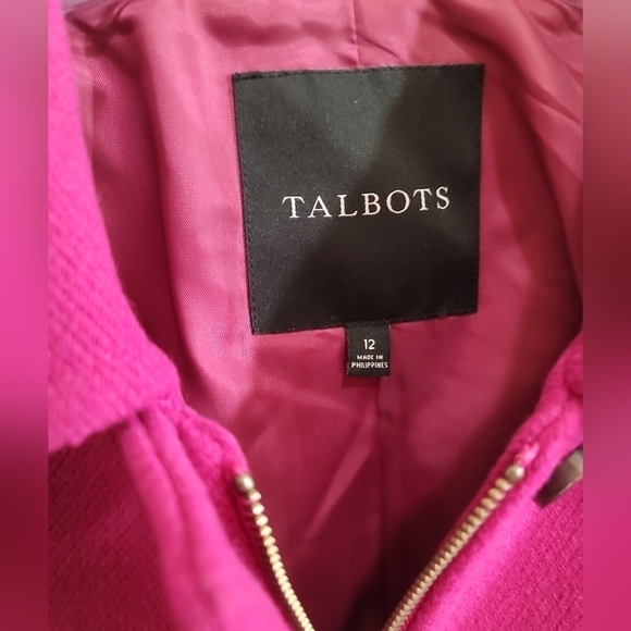 Talbots Wool Blend Waistcoat in Festive Fuschia 12 Zip Button Front Pockets - Picture 2 of 8